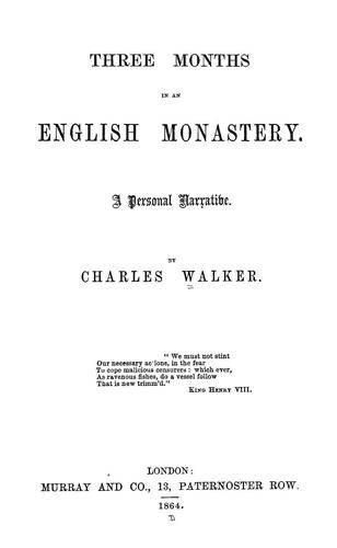 Cover for Three months in an English monastery