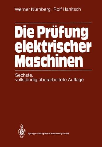Cover for Die Prüfung elektrischer Maschinen