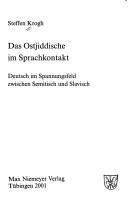 Cover for Das Ostjiddische im Sprachkontakt