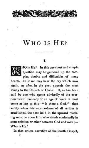 Cover for Who is He?: An Appeal to Those who Regard with Any Doubt the Name of Jesus