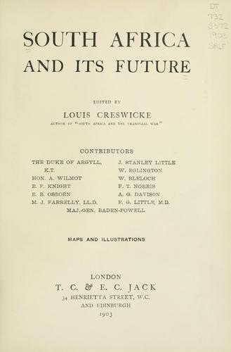 Cover for South Africa and its future