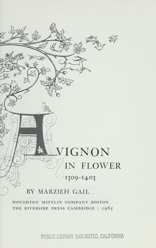 Cover for Avignon in flower, 1309-1403.