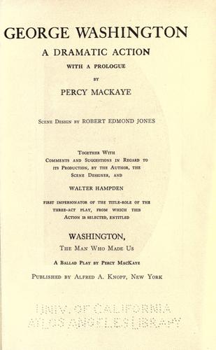 Cover for George Washington a dramatic action with a prologue