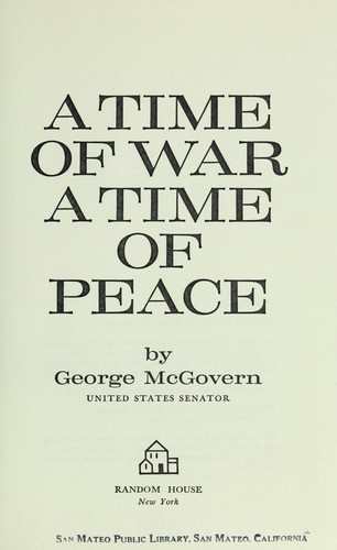 Cover for A time of war, a time of peace