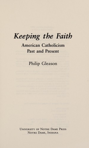 Cover for Keeping the Faith