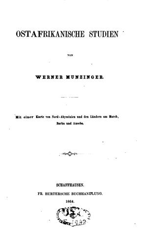 Cover for Ostafrikanische Studien: Mit einer Karte von Nord-abyssinien