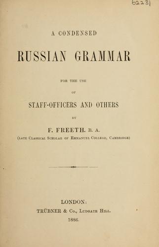 Cover for A condensed Russian grammar
