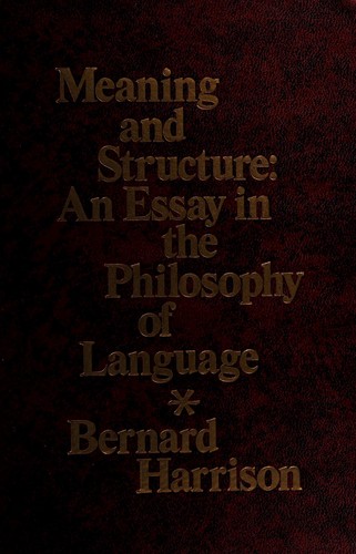 Cover for Meaning and structure