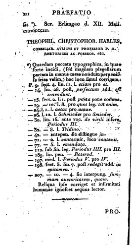 Cover for Addita ad Theoph. Christoph: Harlesii Breviorem notitiam litteraturae ...