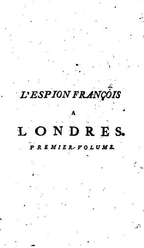 Cover for L' espion françois a Londres