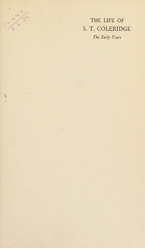 Cover for The life of S. T. Coleridge,