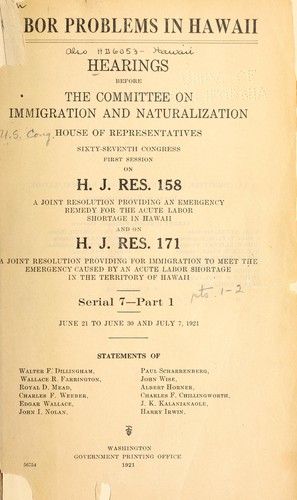 Cover for Labor problems in Hawaii