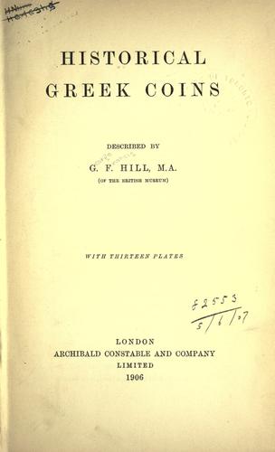 Cover for Historical Greek coins
