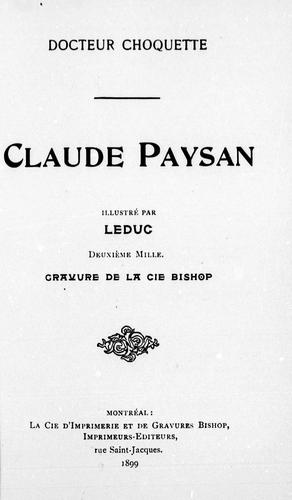 Cover for Claude Paysan