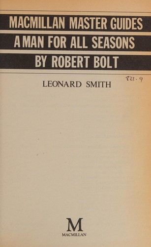 Cover for "Man for All Seasons" by Robert Bolt (Master Guides)