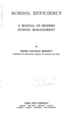 Cover for School efficiency: a manual of modern school management