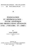Cover for Énonciation et référenciation