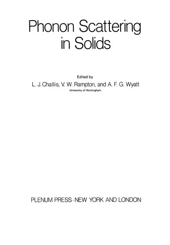 Cover for Phonon Scattering in Solids