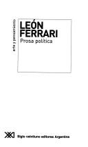 Cover for Prosa Politica (Arte y Pensamiento)
