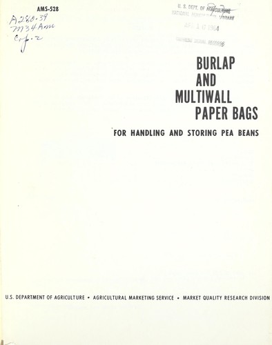 Cover for Burlap and multiwall paper bags for handling and storing pea beans