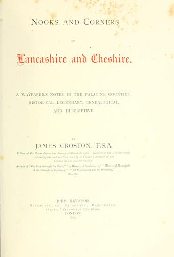 Cover for Nooks and corners of Lancashire and Cheshire.
