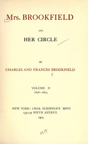 Cover for Mrs. Brookfield and her circle