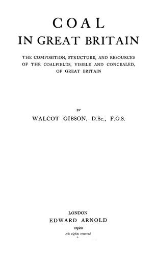 Cover for Coal in Great Britain