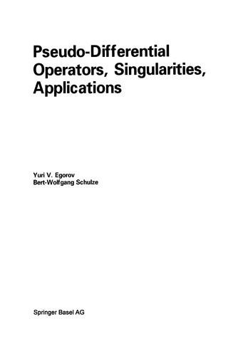 Cover for Pseudo-Differential Operators, Singularities, Applications