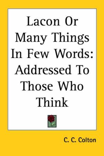 Cover for Lacon or Many Things in Few Words