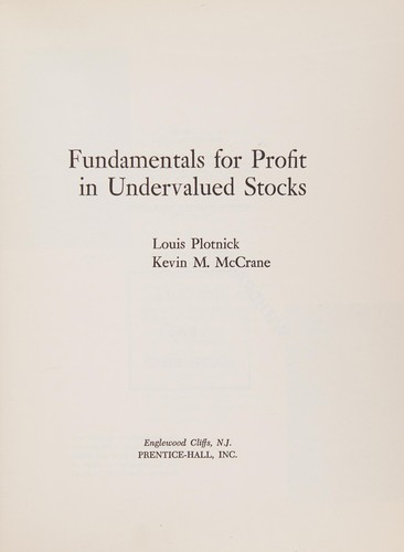 Cover for Fundamentals for profit in undervalued stocks.
