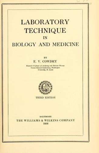 Cover for Laboratory technique in biology and medicine.