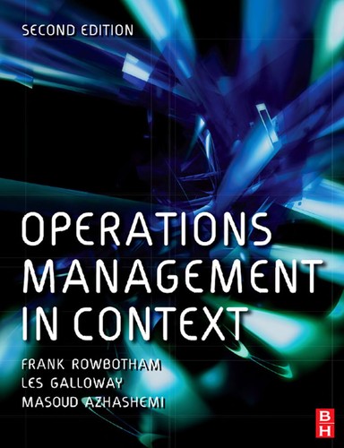 Cover for Operations management in context