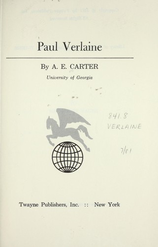Cover for Paul Verlaine