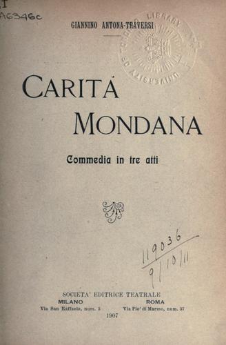 Cover for Carita Mondana
