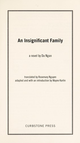 Cover for An insignificant family : a novel