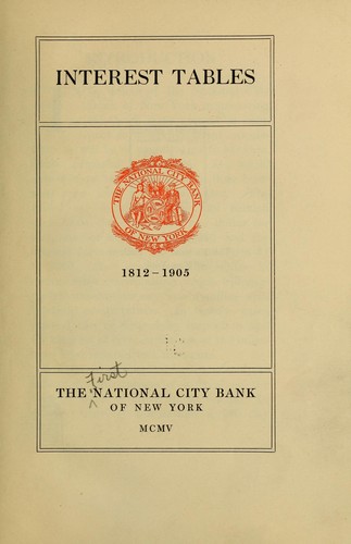 Cover for Interest tables