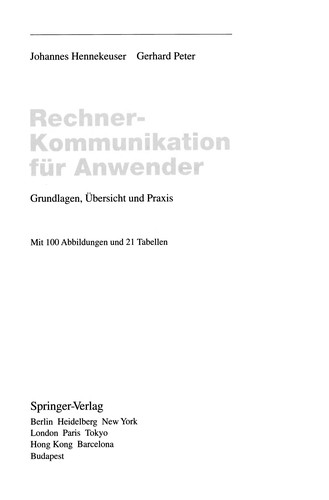 Cover for Rechner-Kommunikation für Anwender