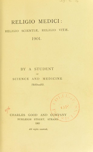 Cover for Religio medici