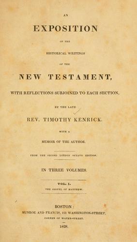 Cover for exposition of the historical writings of the New Testament