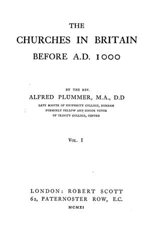 Cover for The churches in Britain before A. D. 1000