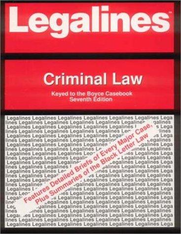 Cover for Legalines: Criminal Law