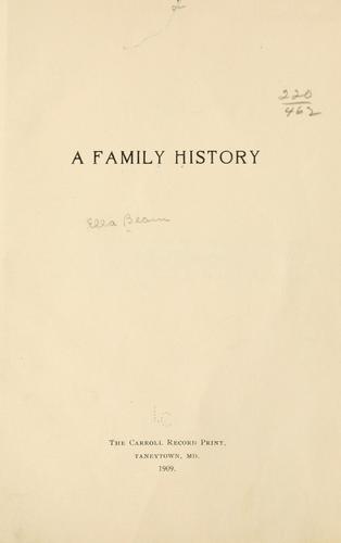 Cover for family history.