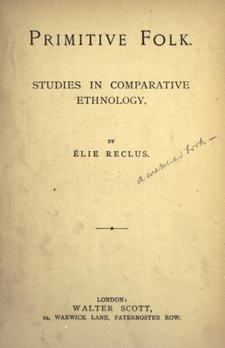 Cover for Primitive folk.
