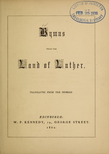 Cover for Hymns from the land of Luther