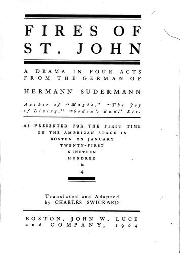 Cover for Fires of St. John