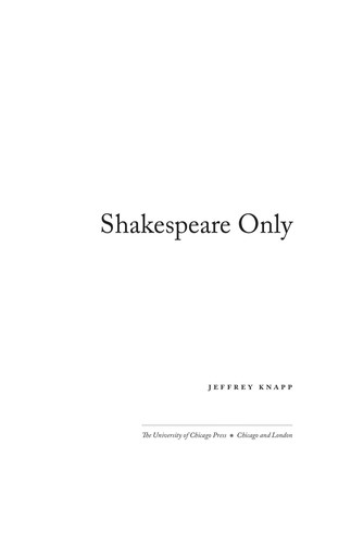 Cover for Shakespeare only
