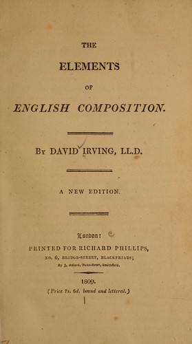 Cover for The elements of English composition