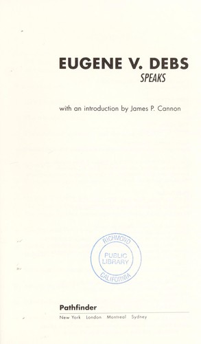 Cover for Eugene V. Debs speaks