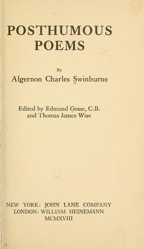 Cover for Posthumous poems