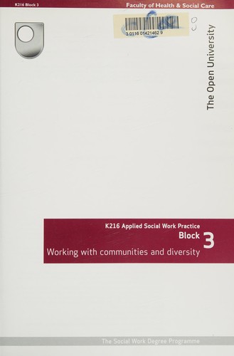 Cover for Working With Communities And Diversity (The Open University - K216 Applied Social Practice: Block 3) (K216 Applied Social Practice)